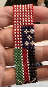 Pulsera Pulsera Masai Cuentas EE. UU. y Kenia Bandera Africana Mujeres/Niños Tallas Divertidas - Imagen 1 de 10