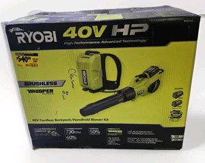 40V Brushless 190 MPH 730 CFM Blower Backpack Battery (2) 6Ah Batteries Charger - Picture 1 of 13