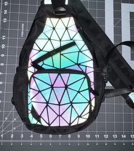Holographic iridescent Reflective Sling Bag that Converts To A 2 Strap Backpack - Picture 1 of 7