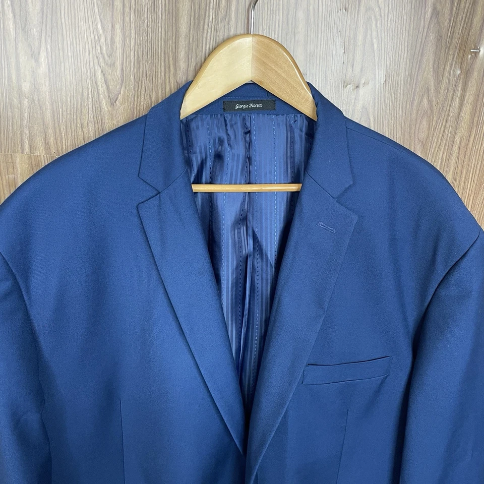 Chaqueta Blazer Giorgio Fiorelli Para Hombre 56R Azul Poliéster Sólido Doble Ventilación Foto 1 de 4