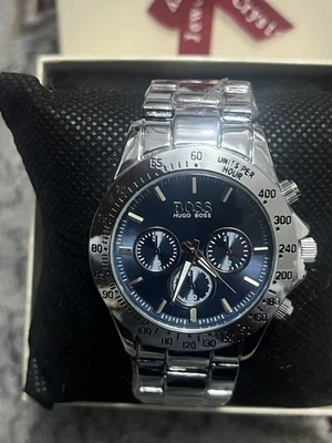 Silver with Blue Dial Hugo Boss Watch Men's Watch - Image 1 of 4