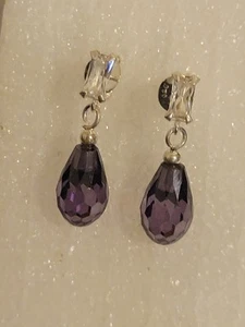 Natural Amethyst Briolette Dangle (.5 inch) Earrings - Picture 1 of 5