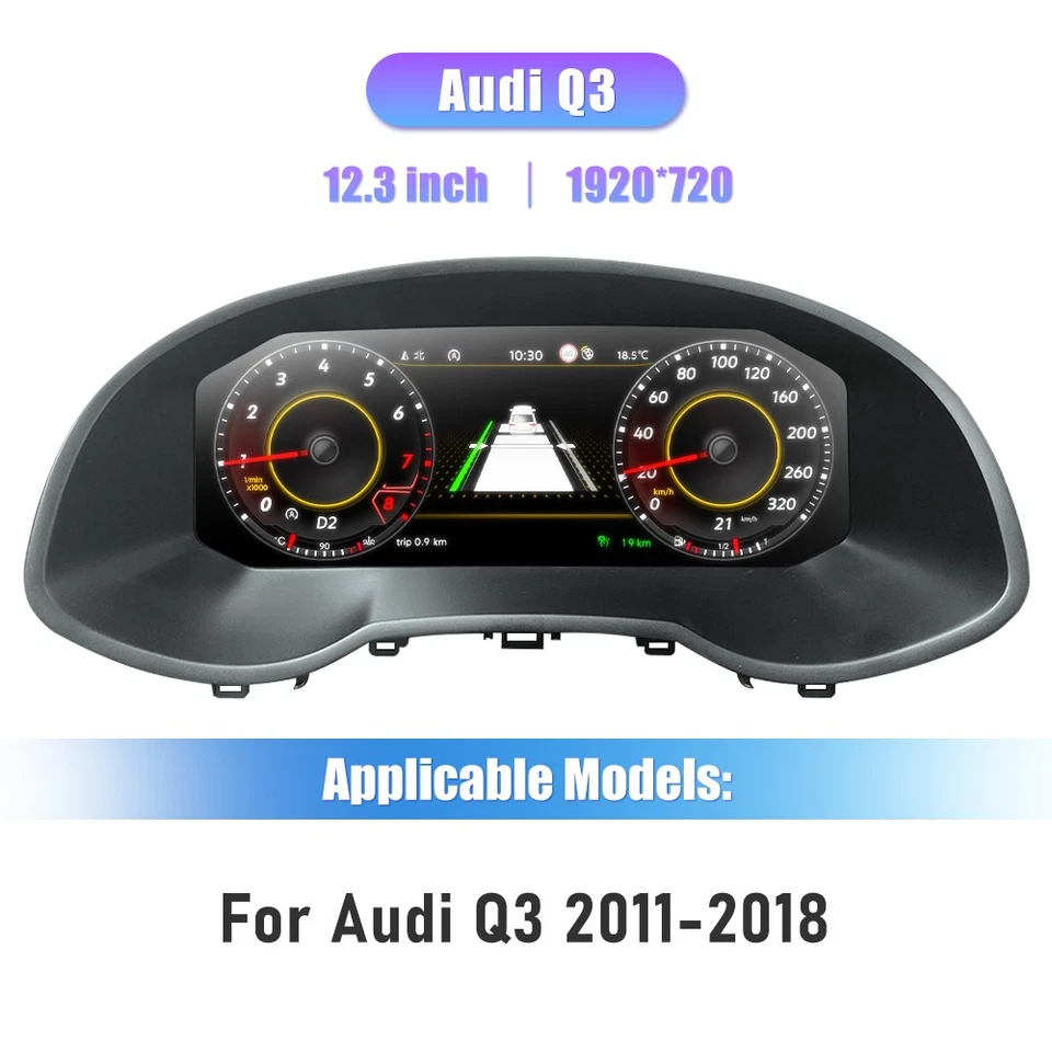 Cuadro de instrumentos velocímetro de actualización de medidores digitales para AUDI Q3 SQ3 2013-2018 Foto 1 de 4