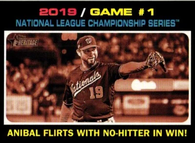 2020 Topps Heritage #202 2019 Game Anibal Flirts With No-Hitter in Win! - Image 1 of 2