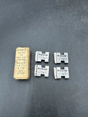 Ridgid 37860 Manual Threading/Pipe and Bolt Dies - 1/4 12R NPT HS Dies NOS Foto 1 de 4