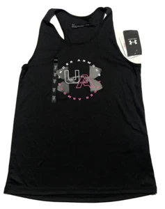 Under Armour Girls’ Tech Big Logo Tank Top-Black-Size YL  NEW - Picture 1 of 2