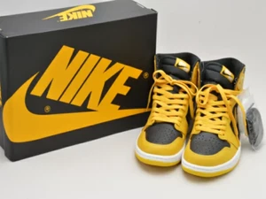 Größe 10 - Jordan 1 Retro OG High Yellow Toe Leather High Cut Sneakers Black - Bild 1 von 12