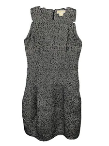 Michael Kors Black White Tweed Sheath Dress Size Woman's 8 Wool Cotton Blend DA - Picture 1 of 10
