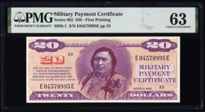 Series 692 $20 PMG 63 Choice Uncirculated- WOW RARE GRADE FIRST PRINTING!! - Image 1 of 4
