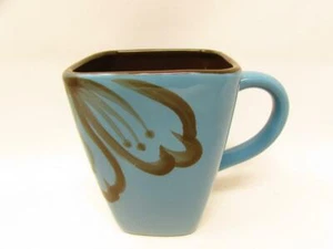 Hibiscus by Pier 1 tazza multifacciale, fiore marrone su acqua/turchese b403 - Foto 1 di 2
