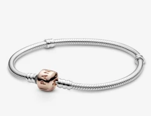 Pandora Bnib Moments Snake Chain Bracelet 19cm & Freehand Dangle Charm Rose Gold - Picture 1 of 6