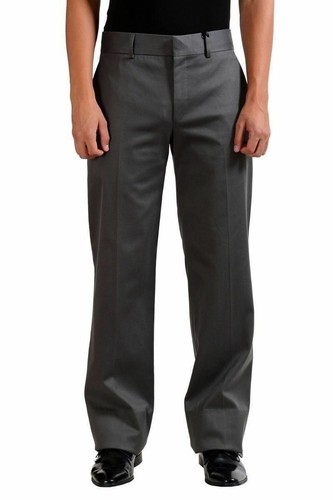 Versace Pantalone Uomo Elasticizzato Grigio Vestito US 32 IT 48