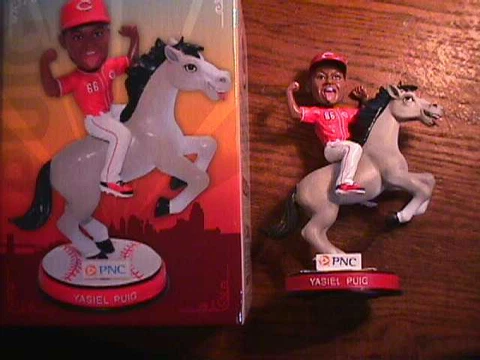 CINCINNATI REDS YASIEL PUIG "WILD HORSE" BOBBLEHEAD SGA DOLL 7/18/2019 Cover