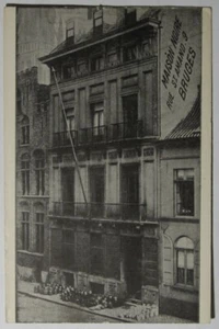 Storefront postcard, The Black House, Pottery, Earthenware, Brass unused Belgian - Imagen 1 de 2