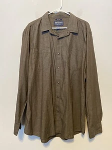 American Rag Snap Button Up Shirt Brown Long Sleeve Men's Size XXL - Picture 1 of 5