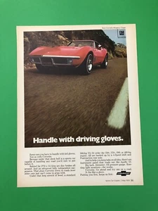 1970 CORVETTE CHEVROLET ORIGINAL VINTAGE PRINT AD ADVERTISEMENT SINGLE PAGE - Picture 1 of 1