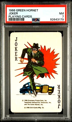 PSA 7 Near MINT Bruce Lee & Van Williams 1966 Green Hornet Joker Playing Card - Image 1 of 2