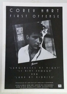 COREY HART "First Offense" ~ Vintage 1984 Magazine PRINT AD - Bild 1 von 1