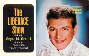 Postal Liberace Show Sala de Circo Teatro John Ascuaga Nugget Reno Restaurante - Imagen 1 de 2