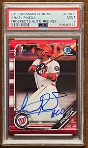 2019 Bowman Chrome Israel Pineda Red Refractor Auto #1/5 Rookie Nationals PSA 9 - Picture 1 of 2