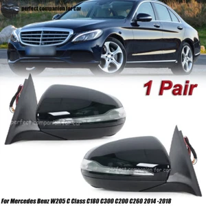 LH+RH Side Door Mirror Blind Spot For 2014 -2018 Mercedes Benz W205 C Class C300 - Picture 1 of 9
