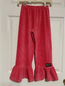 Matilda Jane Pink Big Ruffle Velvet Feel Pants Size 8 Girls - Picture 1 of 4