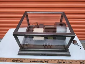 Máquina de velocidad del viento disco de tambor mecanismo de reloj de latón pantalla con bisagras de metal/vidrio - Imagen 1 de 5