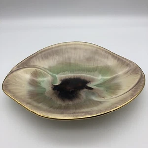 Vintage Glazed Pottery Green & Earth Tones Trinket Candy Dish West Germany 912 - Picture 1 of 6