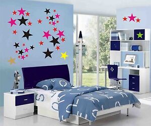 BIG STARS Wall Art Stickers (decals) Many Colours, 3 x Sizes - gloss Finish NEW