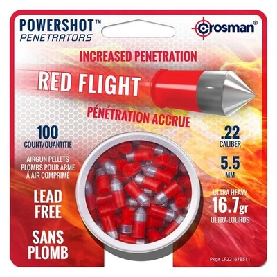 Crosman LF22167 Red Flight .22-Caliber Ultra Heavy Pointed Pellets (100-Count) - Image 1 of 3