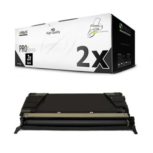 2x Pro Toner Black Replaces Lexmark C746H1KG - Zdjęcie 1 z 3