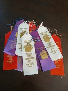 VINTAGE VENANGO COUNTY FARM SHOW RIBBONS, 1951 AND 1953, FRANKLIN PA, LOT OF 12 - Picture 1 of 6