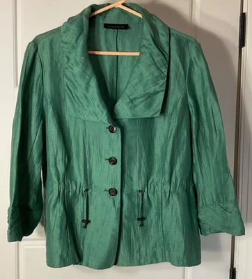 Classiques Entier трилистник зеленый 3/4 рукав регулируемый талии льняной смеси куртка - Изображение 1 из 4