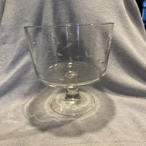 Centro de mesa con pedestal grabado en cristal Princess House 8"x 8" difícil de encontrar de colección - Imagen 1 de 9