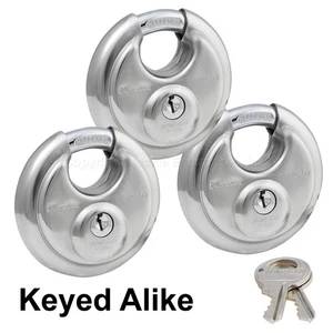 Master Lock - (3) Keyed Alike Stainless Steel Multi Purpose Padlocks 40KA-3 - Picture 1 of 3