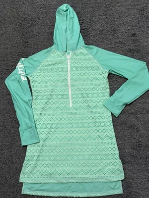 Vestido de banho Lokuna com capuz azul-petróleo pequeno - Imagem 1 de 4