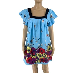 French Connection Mujer Azul Cuello Cuadrado Estampado Floral Mini Dress Size 10 - Imagen 1 de 9