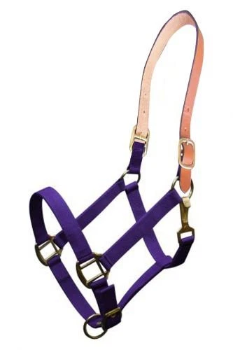 Halter de nailon triple capa Showman con corona de cuero Foto 1 de 1
