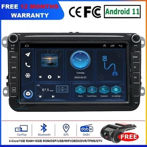 8" 2Din Autoradio GPS Navigation für VW Amarok Beetle Bora Jetta Caddy DAB+ DVR - Bild 1 von 1