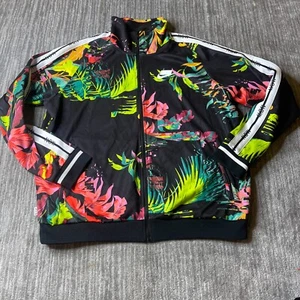 Nike Jacket Men's Large Black Floral AOP Full Zip Track NSW Sportswear - Picture 1 of 17