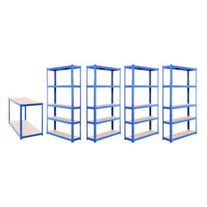 G-Rack Shelving 5 Tier Blue Metal Garage   Racking Storage Shelf 180x90x30