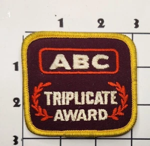 ABC Triplicate Award Patch Vintage Embroidered Bowling Iron-On - Picture 1 of 1