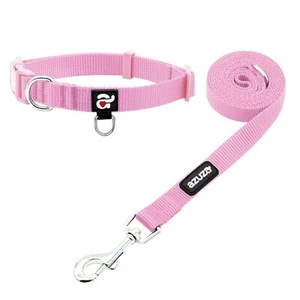 Nylon Dog Collar and Leash Set Strong & Durable Basic Style Leash and Collar ... - Picture 1 of 7