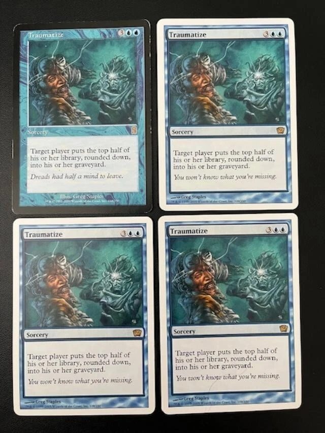 MTG- Traumatize x4 - (3x 9th Edition, 1x Odyssey) - Image 1 of 1