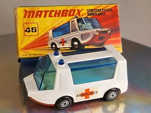 Diecast Matchbox 1971 N.46 STRETCHA FETCHA AMBULANCE mint in near mint box. - Foto 1 di 17