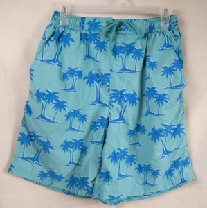 Caribbean Swimwear Boys Size Small Blue Tropical Print Swim Trunks - Picture 1 of 8