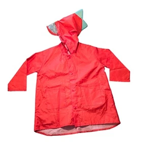 Red Dino Kids Lightweght Hooded Long sleeve Raincoat Size 4/5 Med - Picture 1 of 4