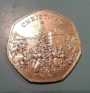 Isle of Man Christmas 50 Pence coin 1982(1) - Picture 1 of 2