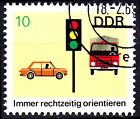 Deutschland DDR gestempelt mit Gummi Ampel Auto Oldtimer Lastwagen Lkw / 3823