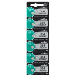 6 Murata 364 SR621SW Silver oxide 0% MERCURY Batteries- Replaces Sony - Picture 1 of 3